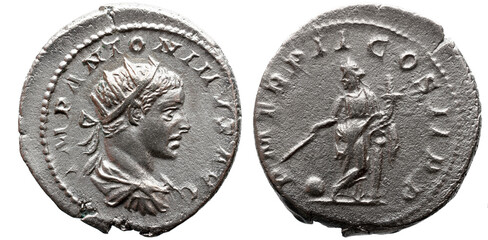 Heliogábalo AR Antoniniano. Roma, 219 d.C.