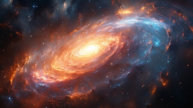 Ethereal Galaxy Swirling in Cosmic Serenity - made with Generative AI