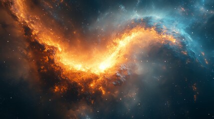 Fototapeta premium Cosmic Inferno Illuminating the Universe - made with Generative AI