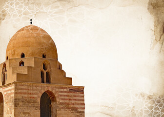 Islamic background for a mosque in gray, a background for Ramadan. Social media posts .Muslim Holy...