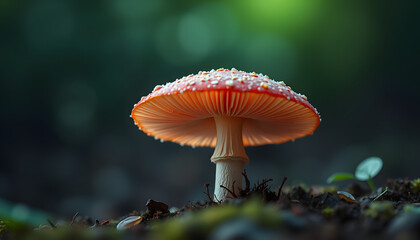 Fototapeta premium small poisonous mushroom, magic picture isolated with white highlights, png