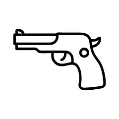 Pistol Icon - Weapon Symbol for Security, Defense, and Gaming Graphics