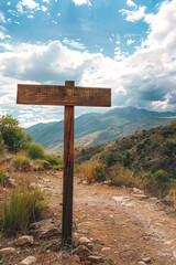 Wooden sign post&nbsp; Generative AI