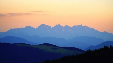 Serene Sunset over the Blue Mountains