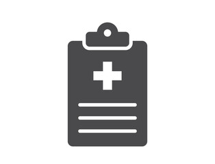 Medical history flat icon. Patient report card. Isolated vector image in simple style