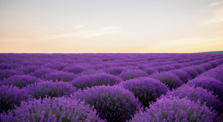 Fototapeta premium Serene lavender field at sunset beauty