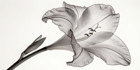 Luxury watercolor art background with transparent x-ray flowers. Ink botanical design for interior design, decor, packaging, invitations, prints, botanical infrared.   