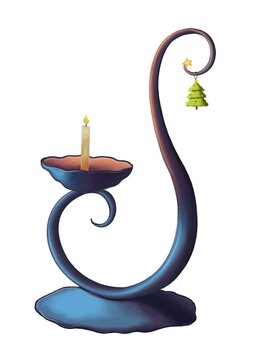 isolated illustration of candle holder 
