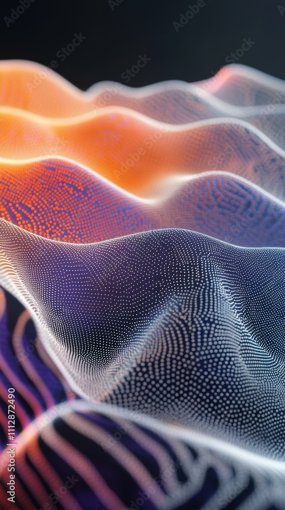 Poster colorful abstract waves of light and texture created with digital design techniques