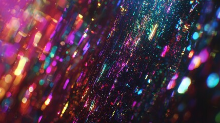 Obraz premium a close up of a bunch of colorful lights on a black background