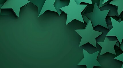 A bunch of green stars on a dark green background