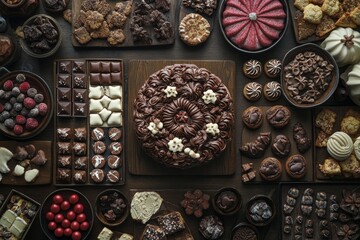 Fototapeta premium Delicious assortment of holiday desserts displayed on a table
