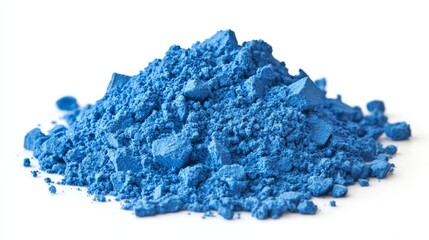 Naklejka premium A pile of blue powder on a white background