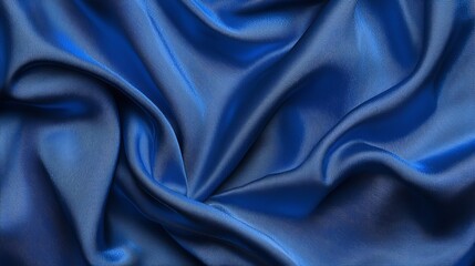 Obraz premium A close up shot of a blue satin fabric