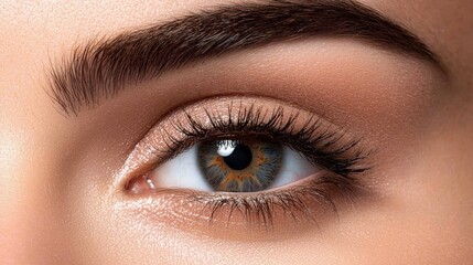 Obraz premium a close up of a woman's eye with long eyelashes