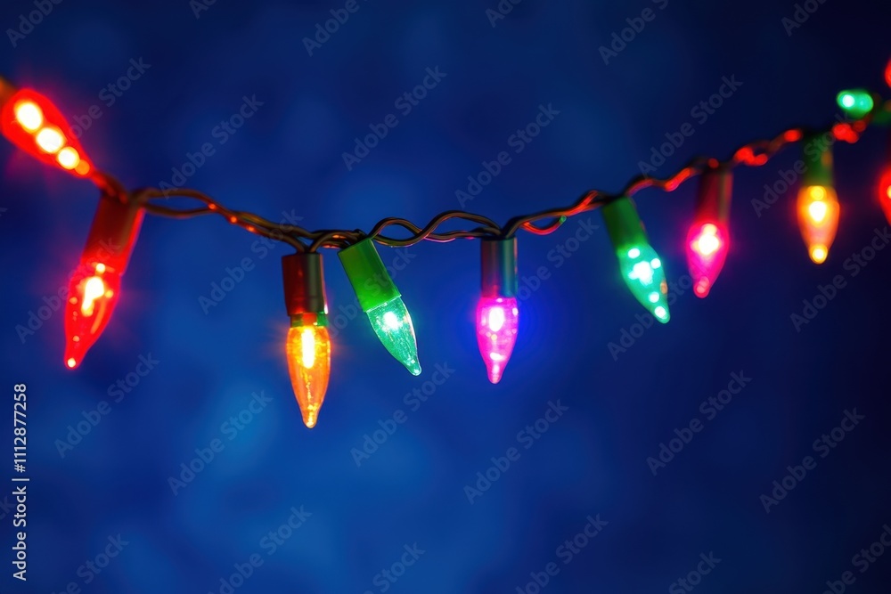 Poster string lights with a bokeh effect against a dark blue background this image evokes the concept of ch