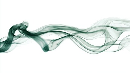 A green smoke wave on a white background
