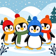 Fototapeta premium Celebrate Penguin Awareness Day with Illustrative Art