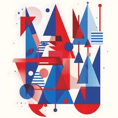 Obraz premium Merry Christmas geometric illustration