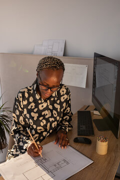  Architect creating project at office