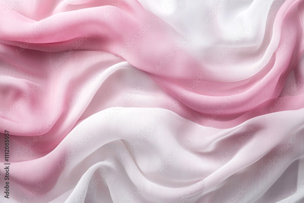 Poster soft pink and white flowing fabric with smooth folds and a delicate texture creating an elegant and 
