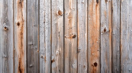 Fototapeta premium A wooden fence with water droplets on it