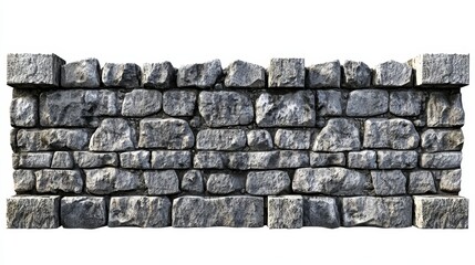 A stone wall on a white background