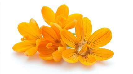 Obraz premium A bunch of yellow flowers on a white background