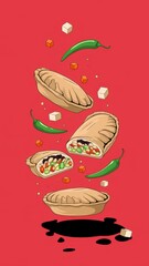 Falling Quesadillas with Peppers, Cheese, and Jalape?os