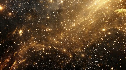 Obraz premium Intro Video. A Mesmerizing Dance of Abstract Particles on Gold and Black Background