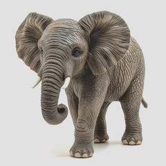 Fototapeta premium Realistic Elephant Figurine with Detailed Textures and Expressive Features Perfect for Home Decor and Animal Collectors' Displays