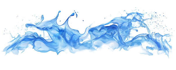 A blue wave with white foam and a splash of water
