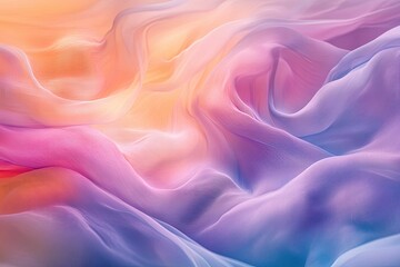 Obraz premium Pastel-colored fabric, softly draped, flowing waves.