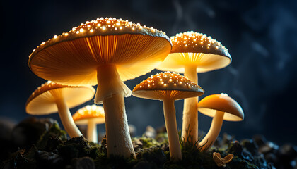 practical experiments in the influence of magic mushrooms on the patient's psyche. Magic fungi isolated with white highlights, png