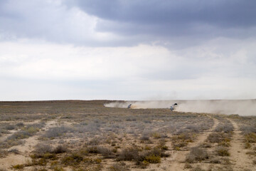 Off road vehicles in Mangystau region, Kazakhstan