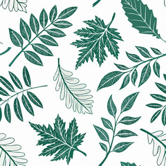 Fototapeta premium seamless pattern with leaves