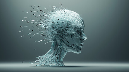 Burnout and Isolation Exploring Human Fragmentation in Abstract Art