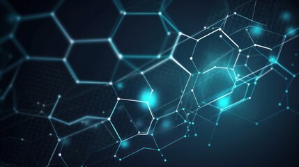 Abstract Hexagonal Network: Digital Connectivity and Innovation
