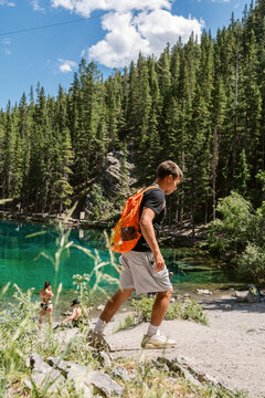 Hiker at Grassi Lake