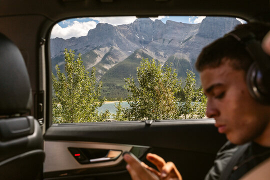 Mountain from car