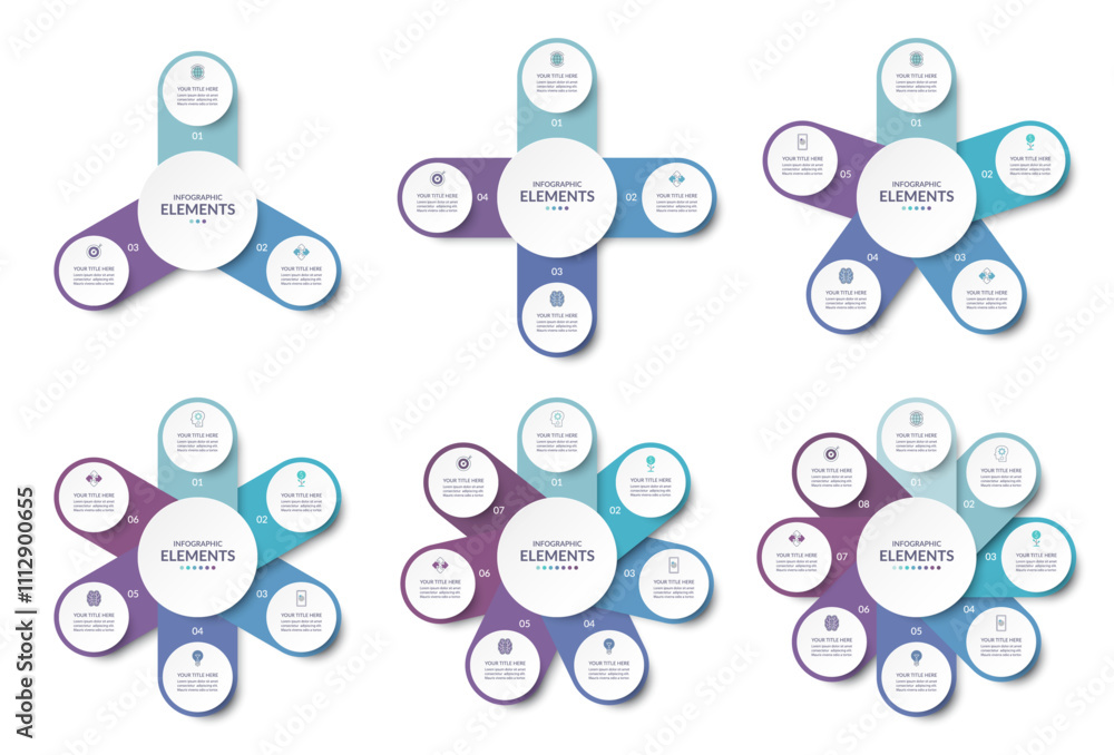 Canvas Prints collection of vector infographic circles. set of cycle diagrams. simple infographics for report, bus