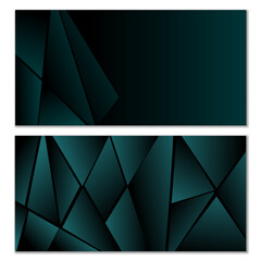 WebAbstract polygonal pattern. Set of two dark gradient polygonal backgrounds. Background design, cover, postcard, banner, wallpaper