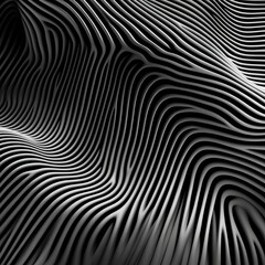Abstract grayscale undulating wave pattern.