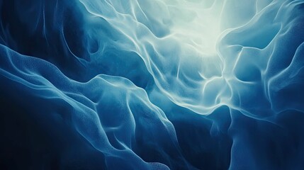 Obraz premium Abstract blue waves, flowing, luminous.
