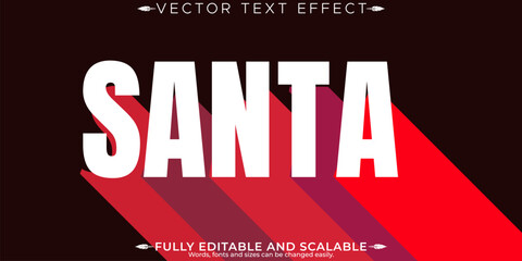 Editable text effect merry christmas, 3d and new year font style