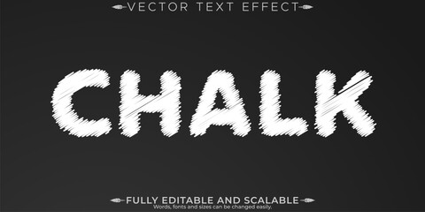 Obraz premium Chalk text effect, editable blackboard and school text style