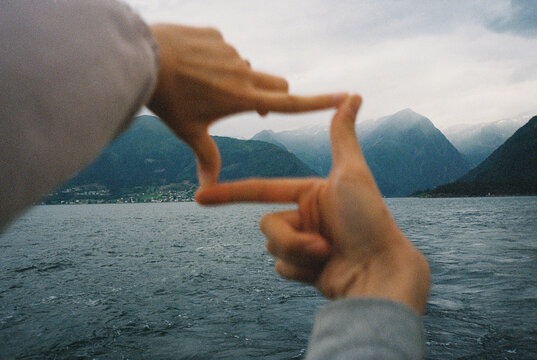 Fjords in Norway on a stormy day