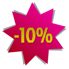 Colorful promotion label, 10%.