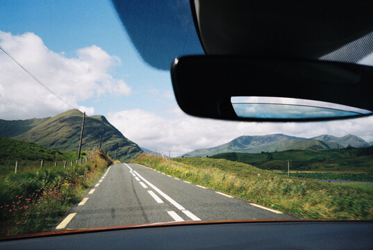 A road view from the car