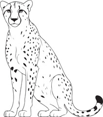 Powerful Leopard Illustration - Wildlife Line Art Sketch